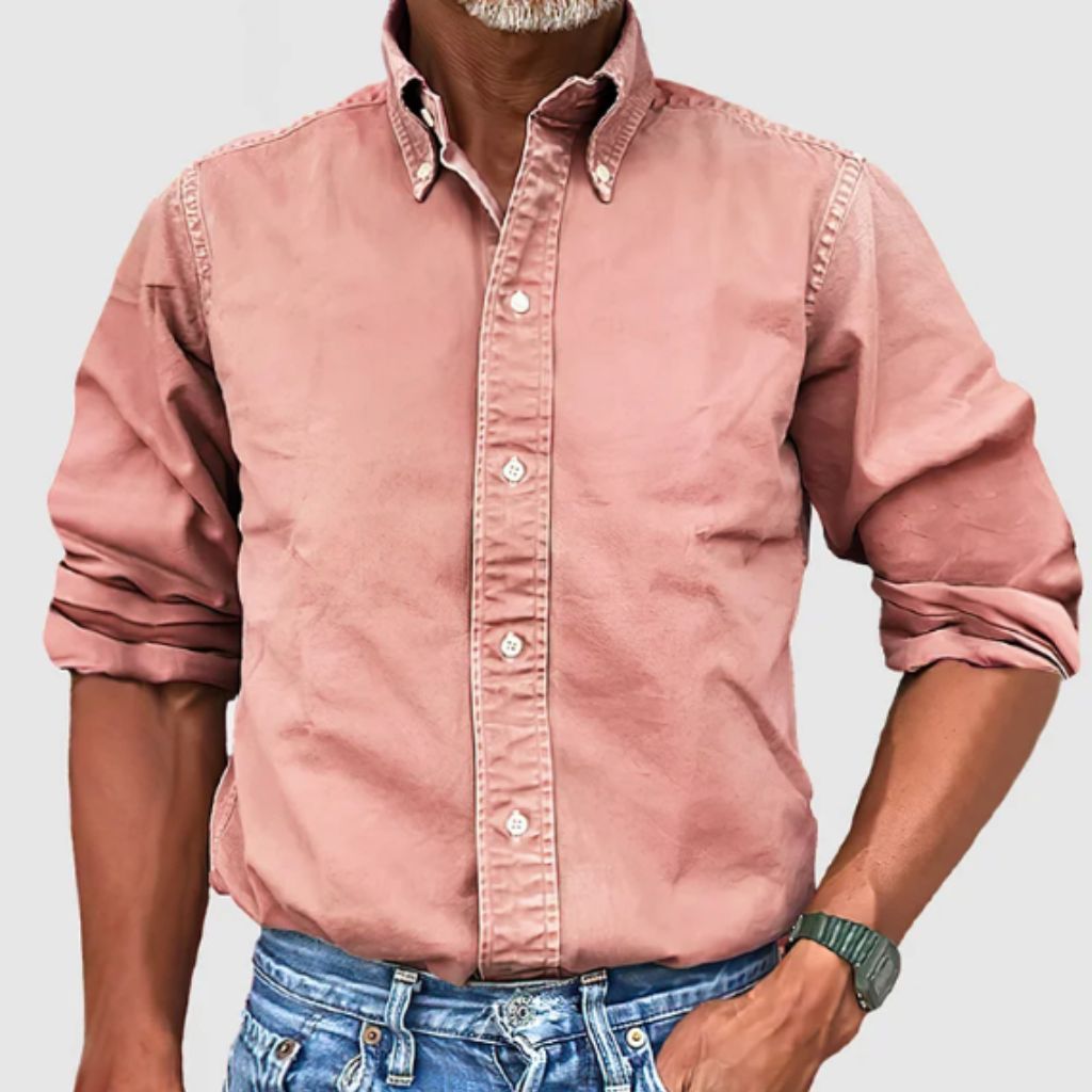 Men's Shirt with Long Sleeves – Regular Fit – Breathable Material – Button Closure