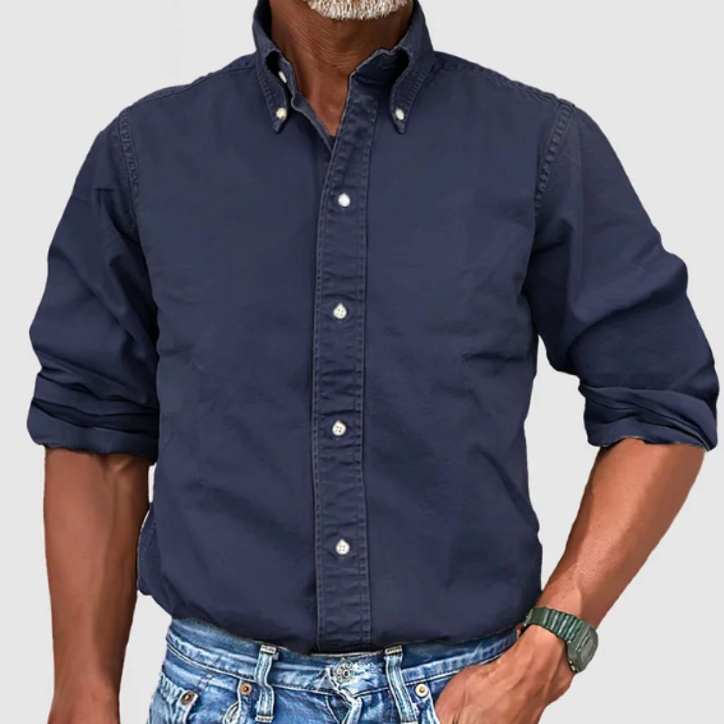 Men's Shirt with Long Sleeves – Regular Fit – Breathable Material – Button Closure