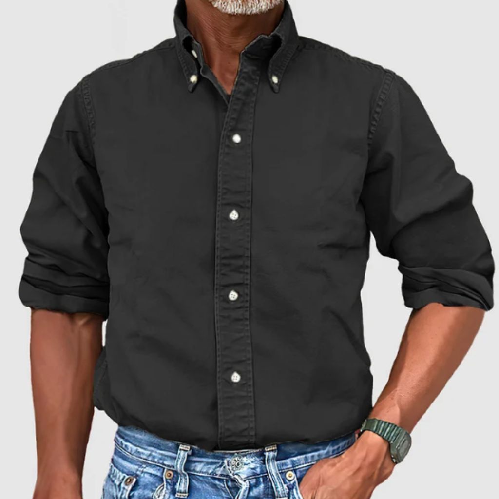 Men's Shirt with Long Sleeves – Regular Fit – Breathable Material – Button Closure