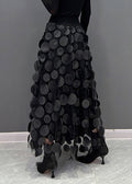Women's Maxi Skirt - High Waist - Tulle with 3D Circle Details - Elegant Statement Look