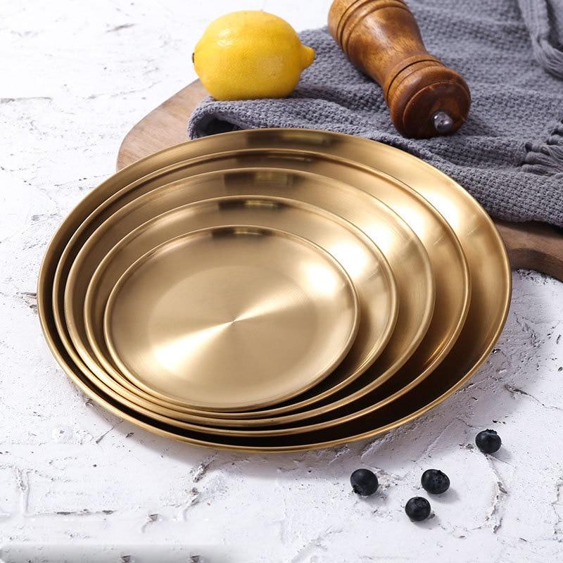 Brass-Plated Nested Serving Plates