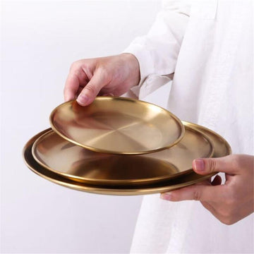 Brass-Plated Nested Serving Plates