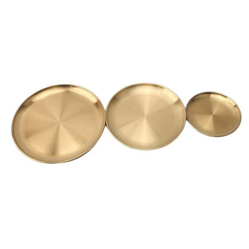 Brass-Plated Nested Serving Plates