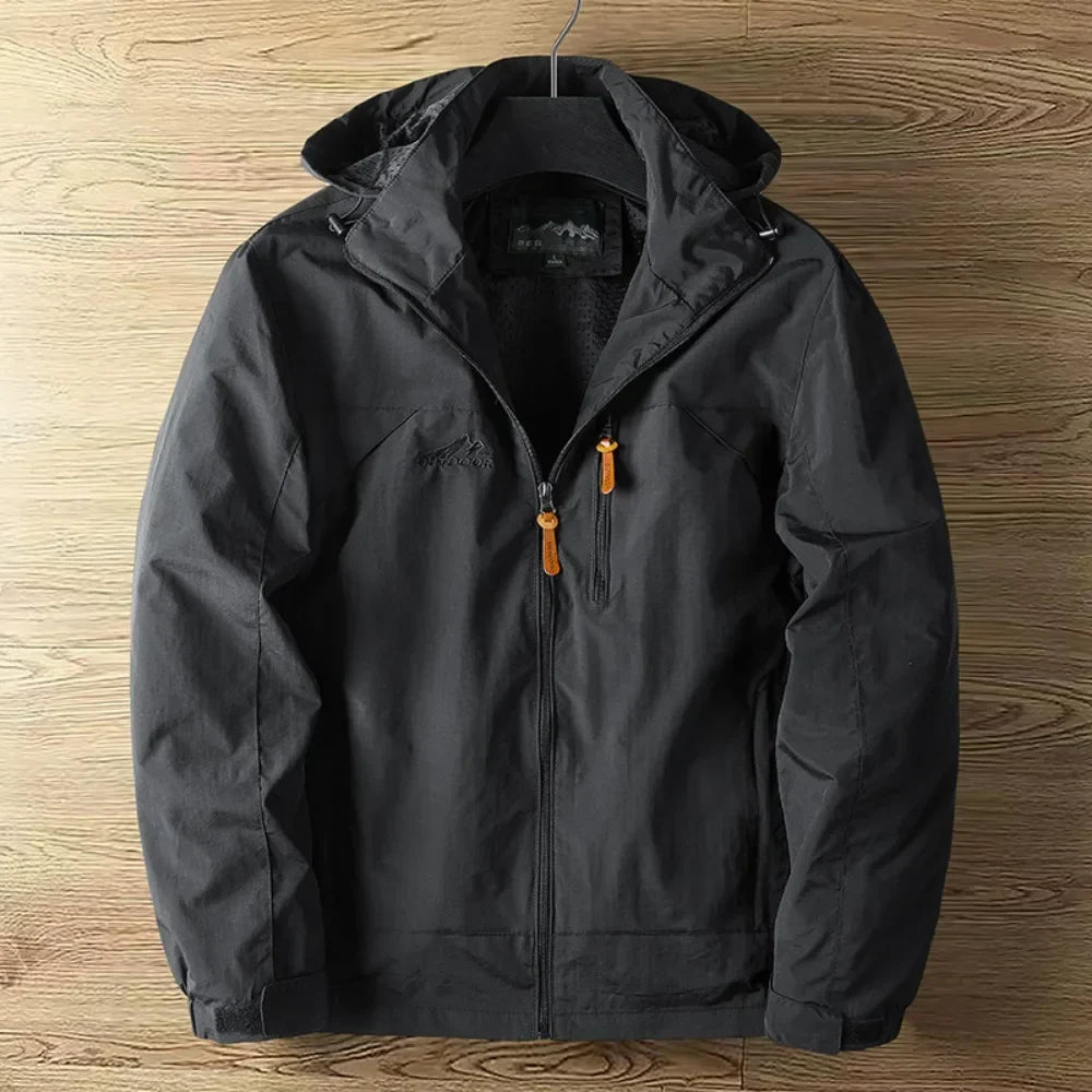 Waterproof Breathable Zip Front Hooded Jacket