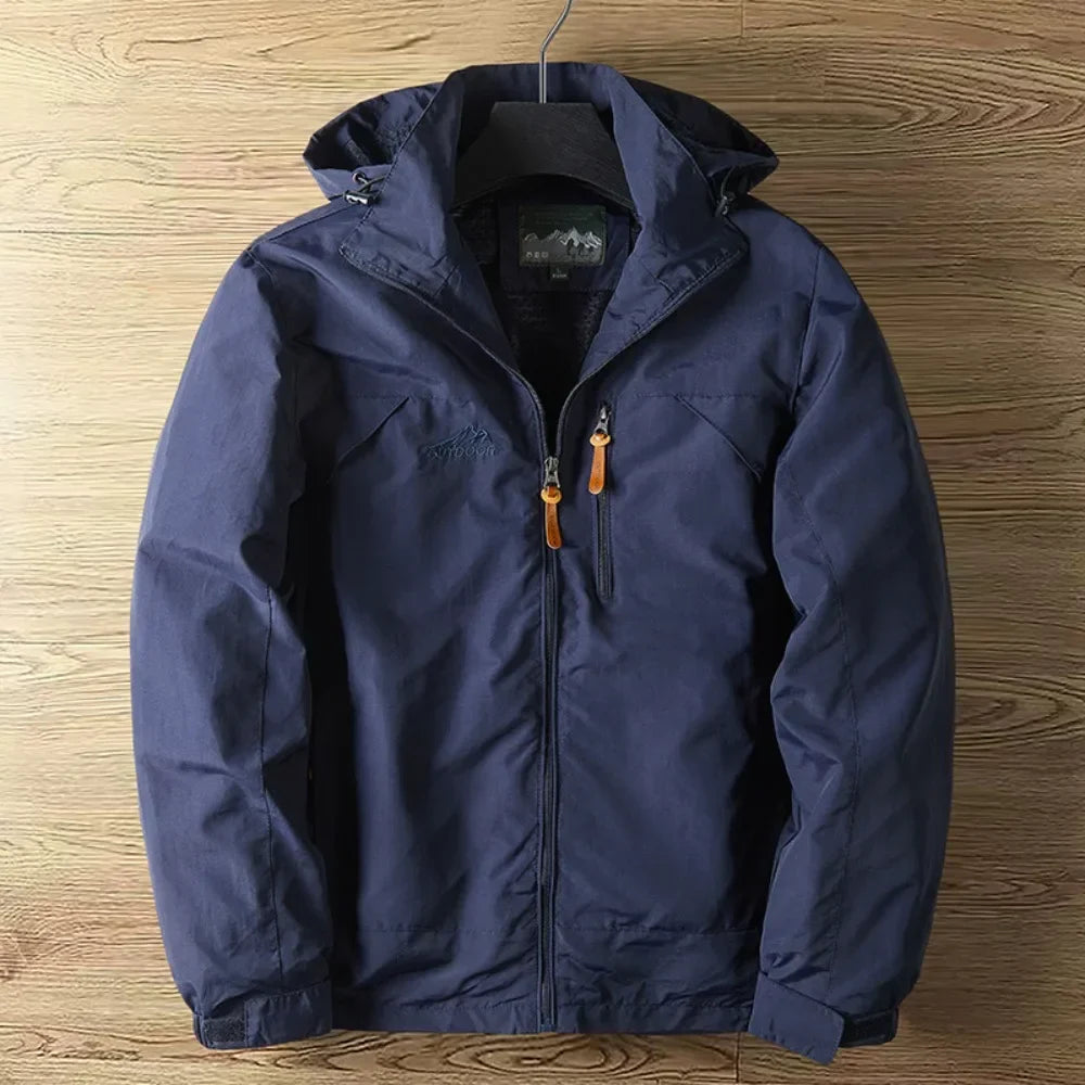 Waterproof Breathable Zip Front Hooded Jacket