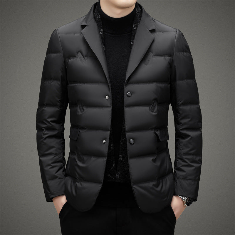 Quilted Down Tailored Double Breasted Jacket