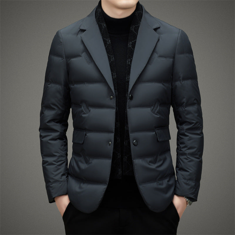 Quilted Down Tailored Double Breasted Jacket