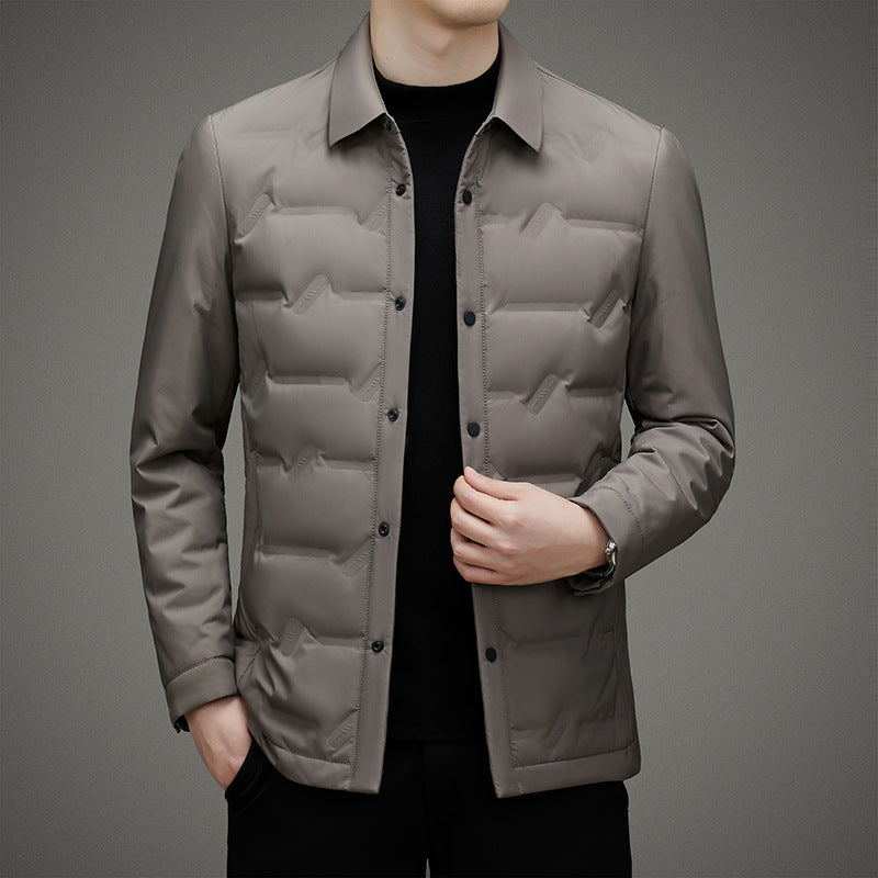 Water-Resistant Quilted Slim Fit Down Jacket