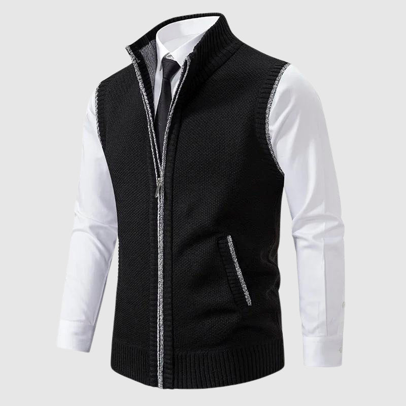 Slim Fit Soft Knitted Zipper Sweater Vest