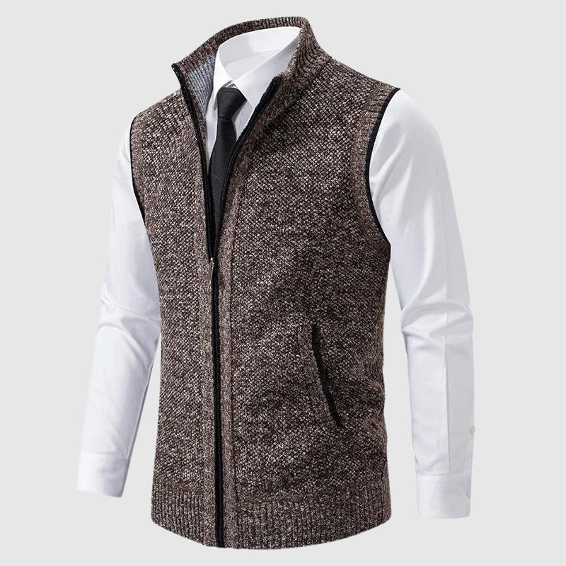 Slim Fit Soft Knitted Zipper Sweater Vest