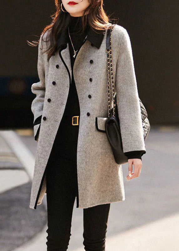 Double-Breasted Relaxed Fit Wool Coat
