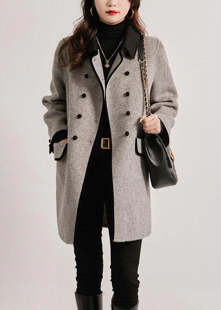 Double-Breasted Relaxed Fit Wool Coat