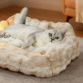 Long-Pile Low-Entry Bolster Pet Bed