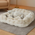 Long-Pile Low-Entry Bolster Pet Bed