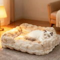 Long-Pile Low-Entry Bolster Pet Bed