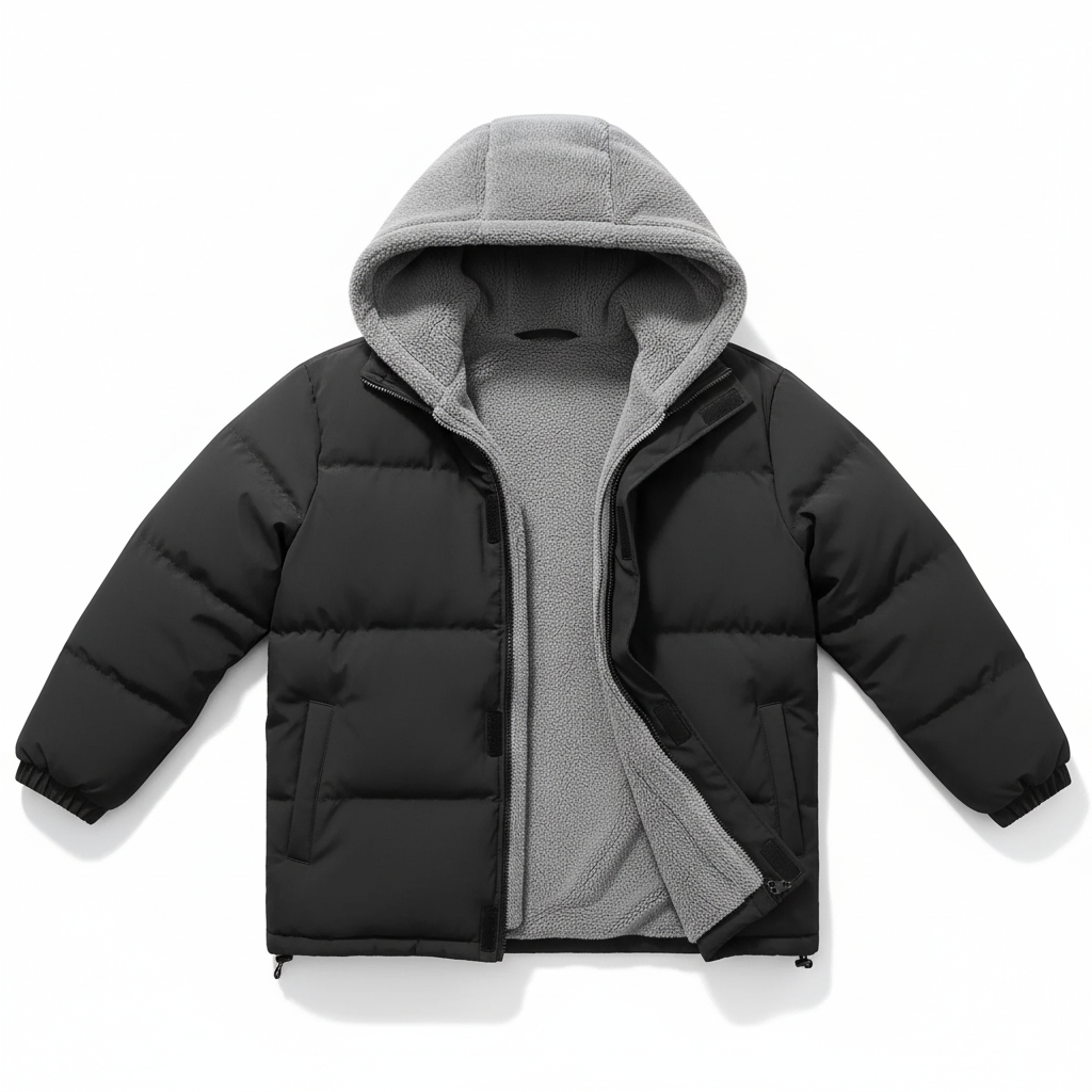 Quilted Water-Resistant Fleece Lined Puffer Jacket