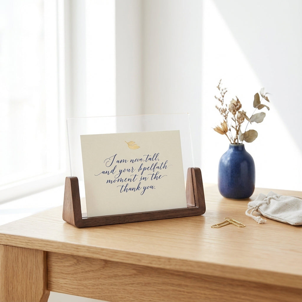 Walnut Wood Acrylic Grooved Desktop Photo Frame