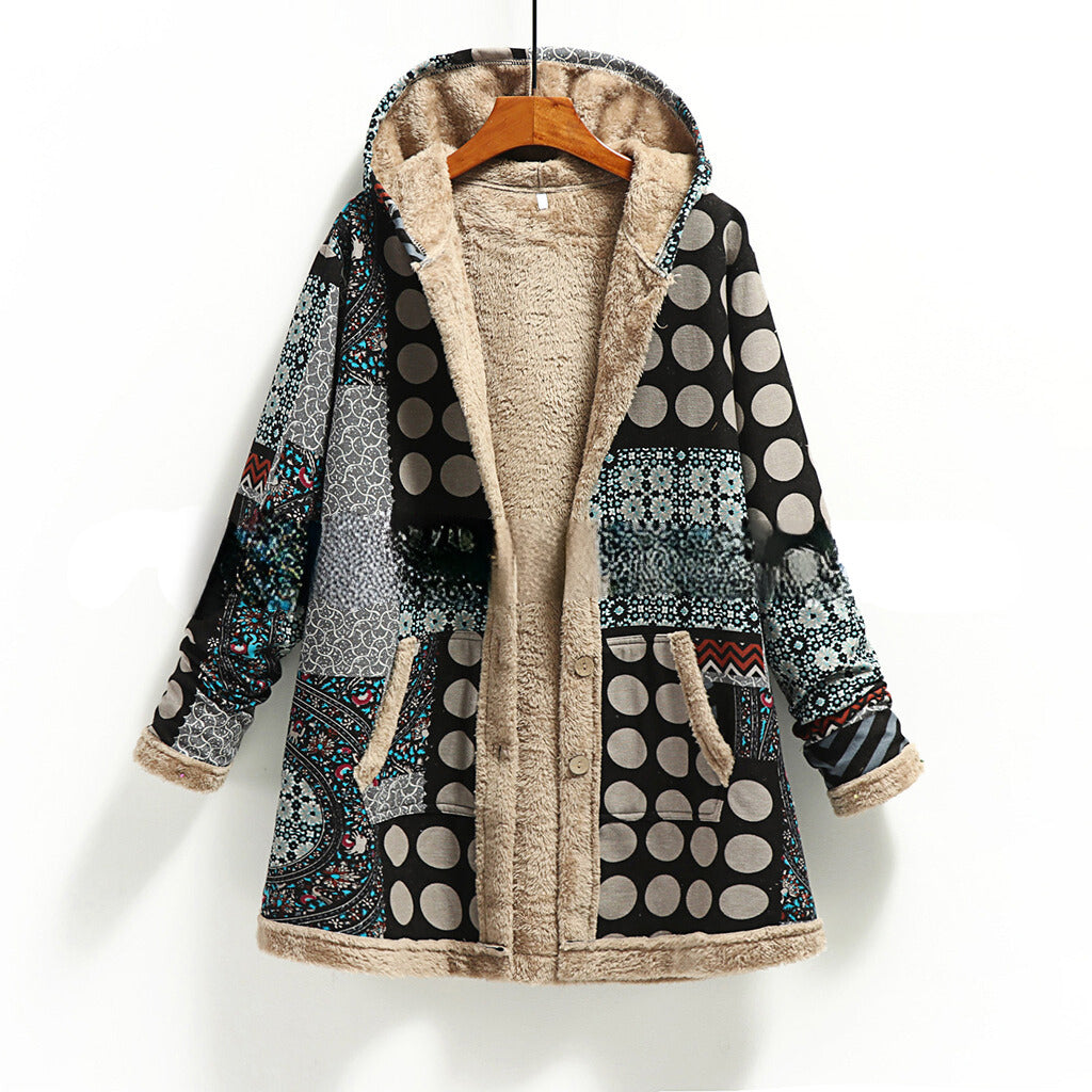 Shearling Lined Patchwork Oversized Jacket