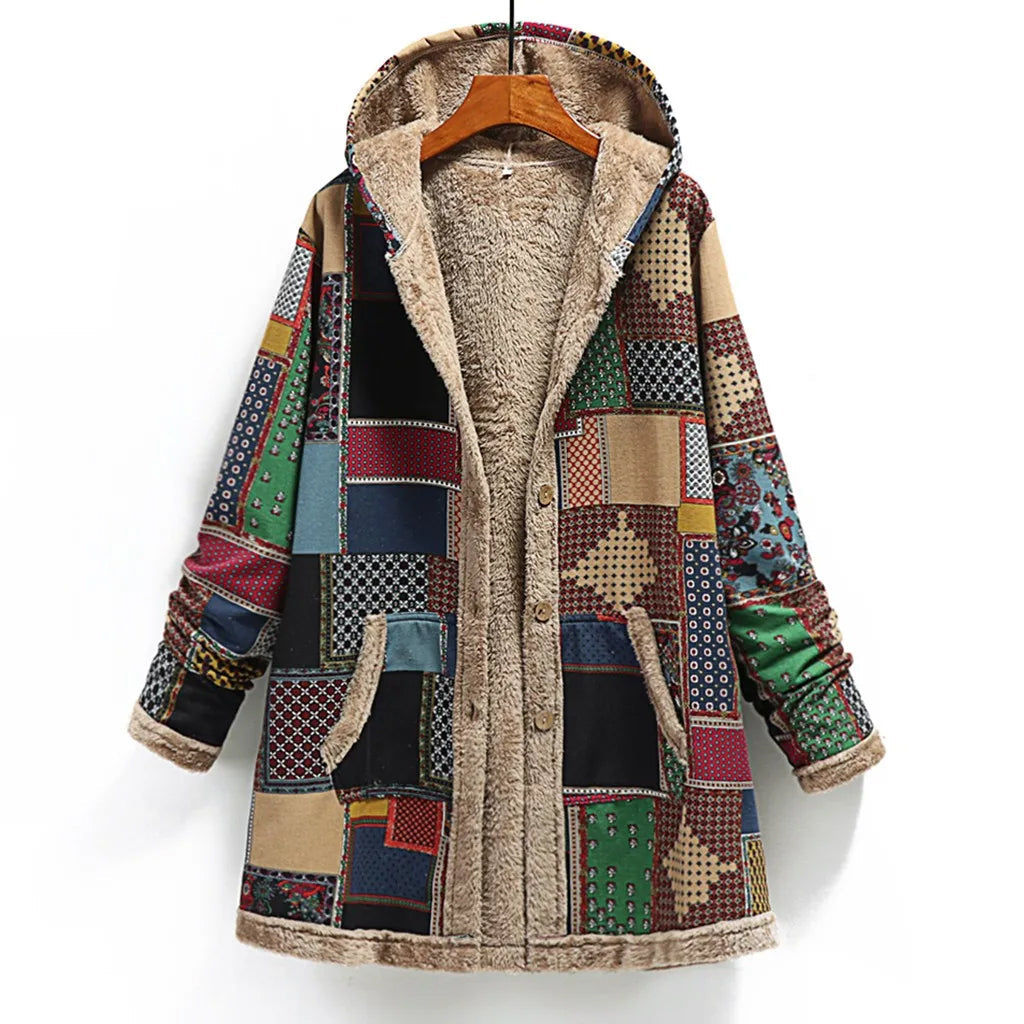 Shearling Lined Patchwork Oversized Jacket