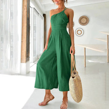 Airy One-Shoulder Tailored Fit Jumpsuit