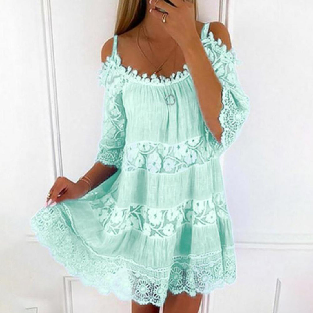 Lightweight Off-Shoulder Lace Mini Dress
