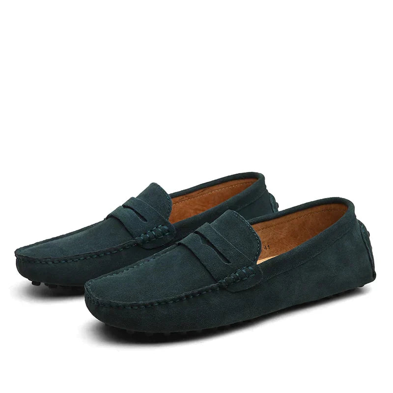 Mænds Mokkasiner – Ruskind – Klassisk Slip-on – Komfortabel Sål – Penny Strap