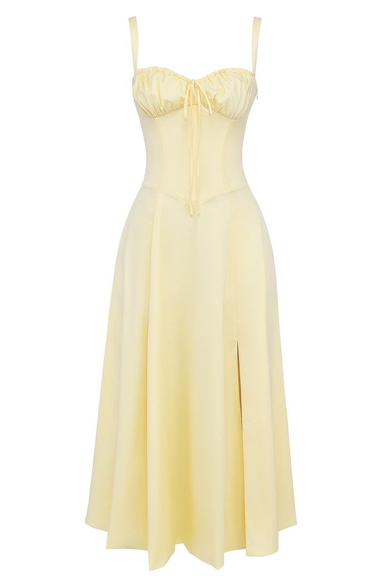 Women's Midi Dress - Floral Print - Sweetheart Neckline - A-line Cut