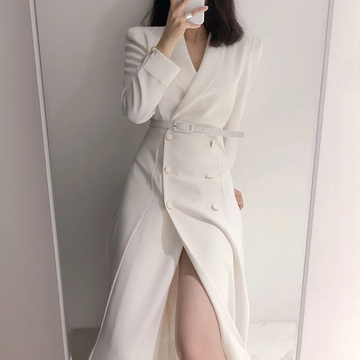 Double Breasted Belted Tailored Trench Coat