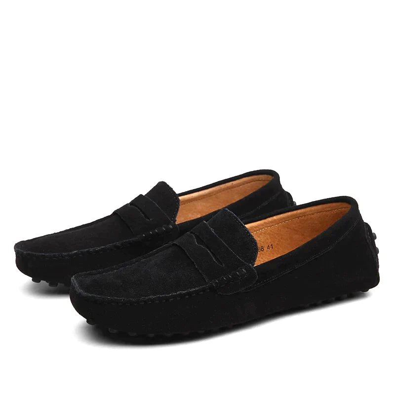 Herre Køre Loafers - Ægte Ruskind - Komfortabel Slip-on - Fleksibel Gummisål