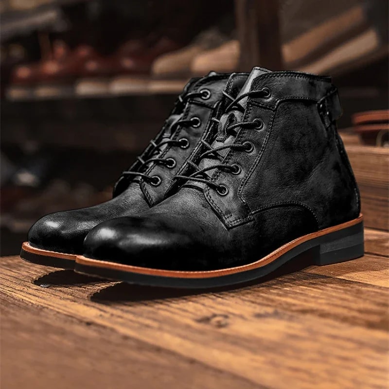 Non-Slip Comfortable Leather Lace-Up Boots