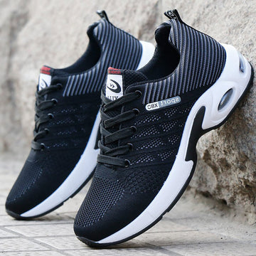 Herresneakers - Åndbart Strikmesh - Stødabsorberende Sål - Snørelukning