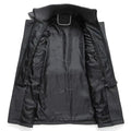Men's Trench Coat - Wool Blend - Double Breasted - High Collar - Zipper & Button Closure