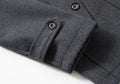 Men's Trench Coat - Wool Blend - Double Breasted - High Collar - Zipper & Button Closure