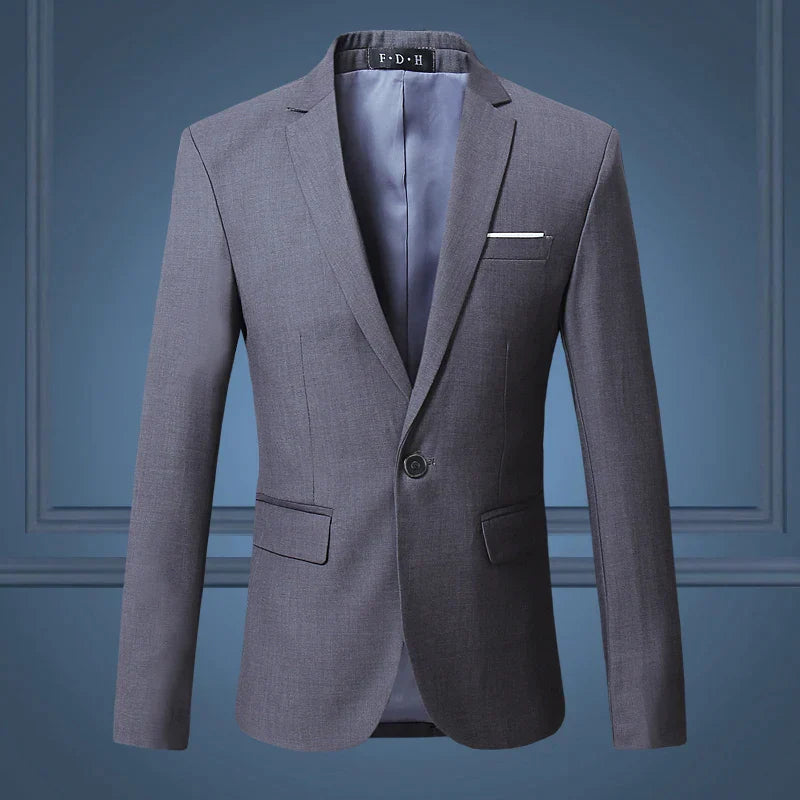 Herreblazer – Skræddersyet Pasform – Enkeltknap – Klassisk Design – Notch Revers