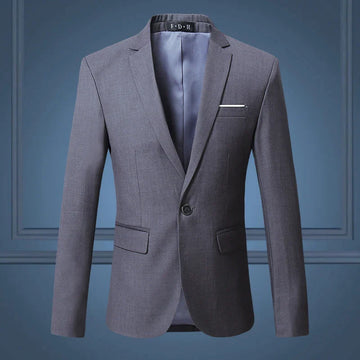 Herreblazer – Skræddersyet Pasform – Enkeltknap – Klassisk Design – Notch Revers