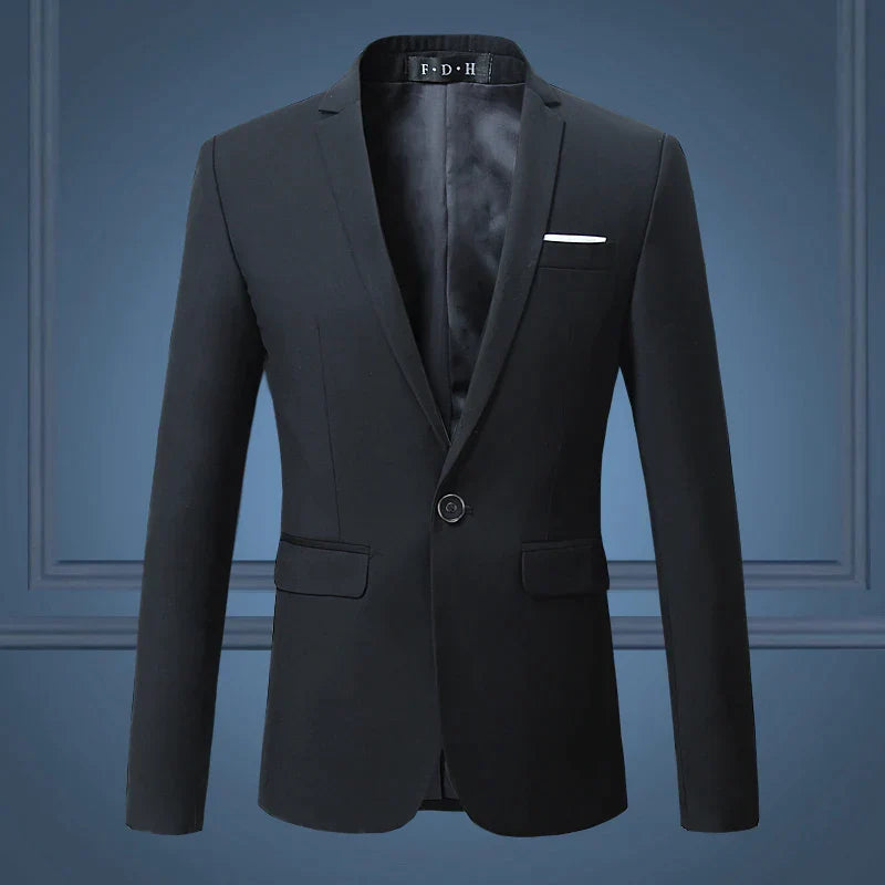 Herreblazer – Skræddersyet Pasform – Enkeltknap – Klassisk Design – Notch Revers