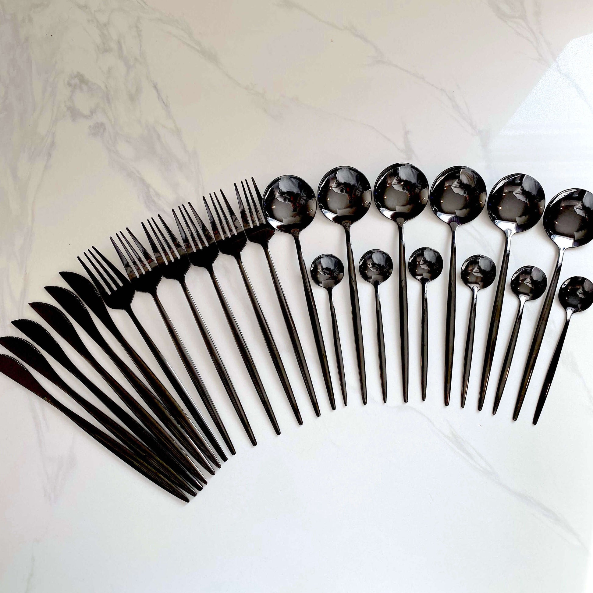 Minimalist Stainless Steel Slim Tapered Flatware Set