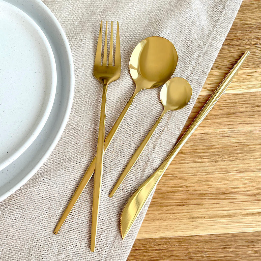 Stainless Steel Mirror-Polished Tapered Handles Flatware Set