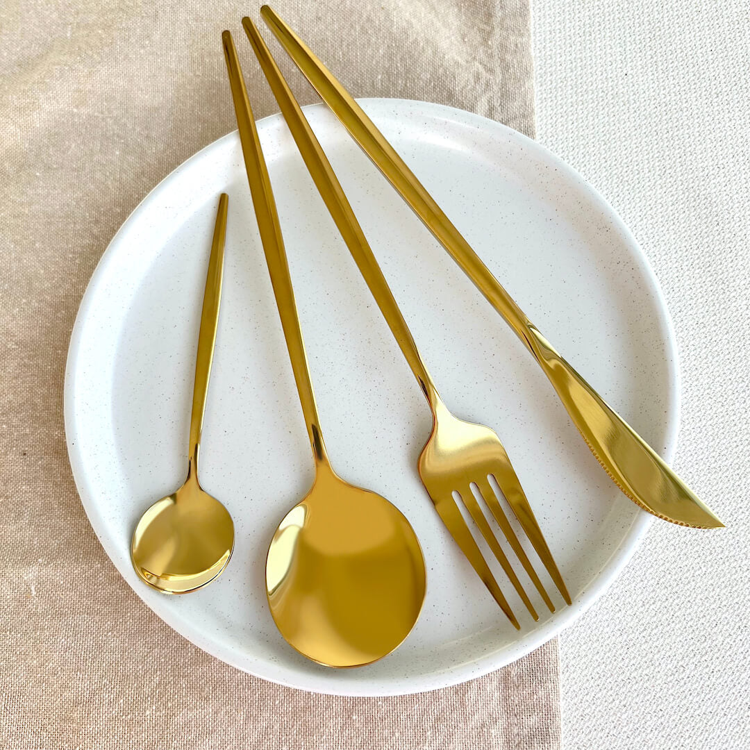 Stainless Steel Mirror-Polished Tapered Handles Flatware Set