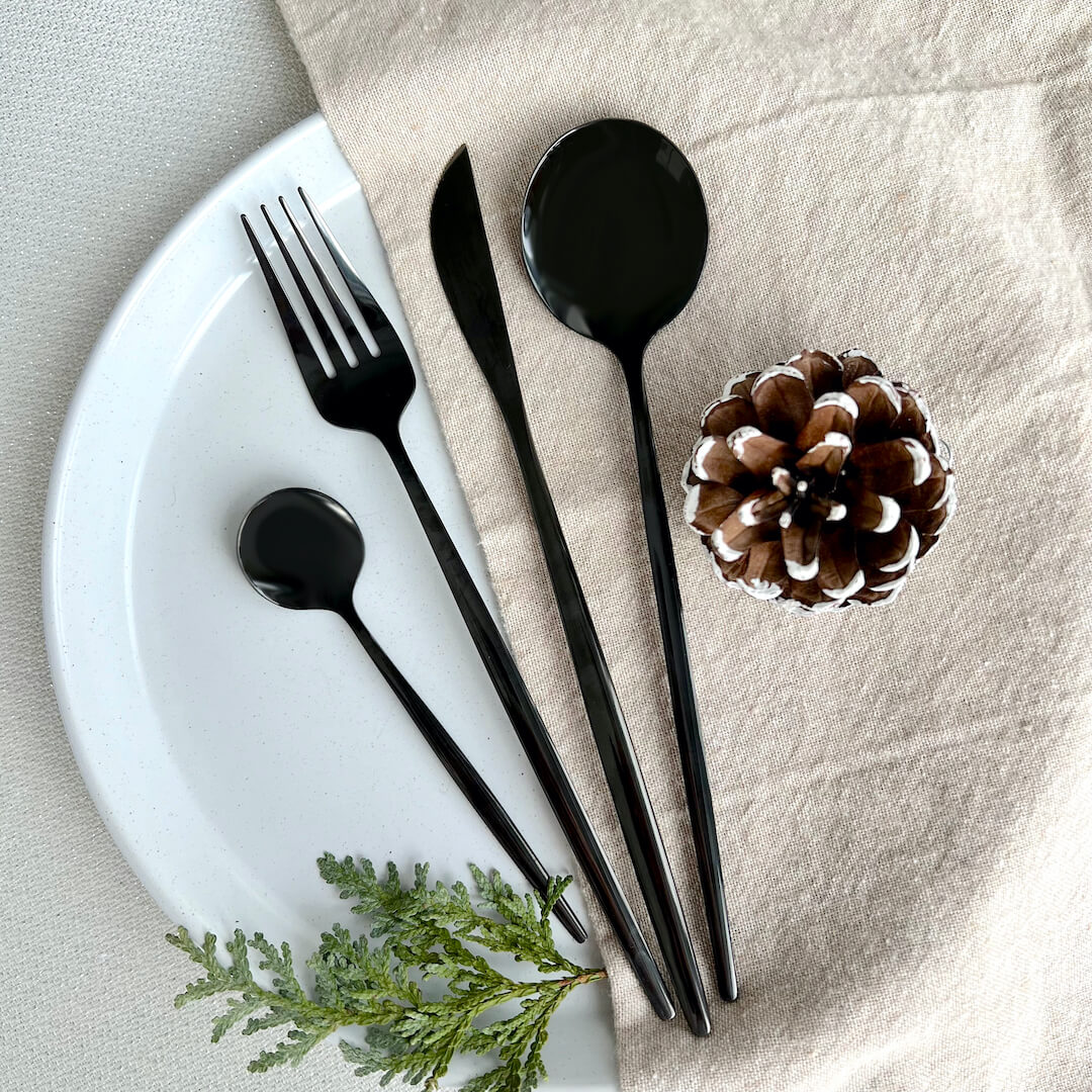 Minimalist Stainless Steel Slim Tapered Flatware Set