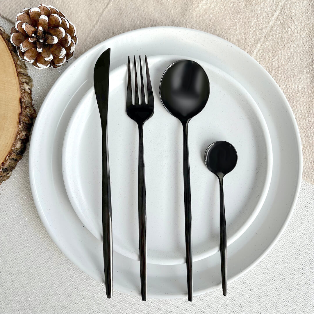 Minimalist Stainless Steel Slim Tapered Flatware Set