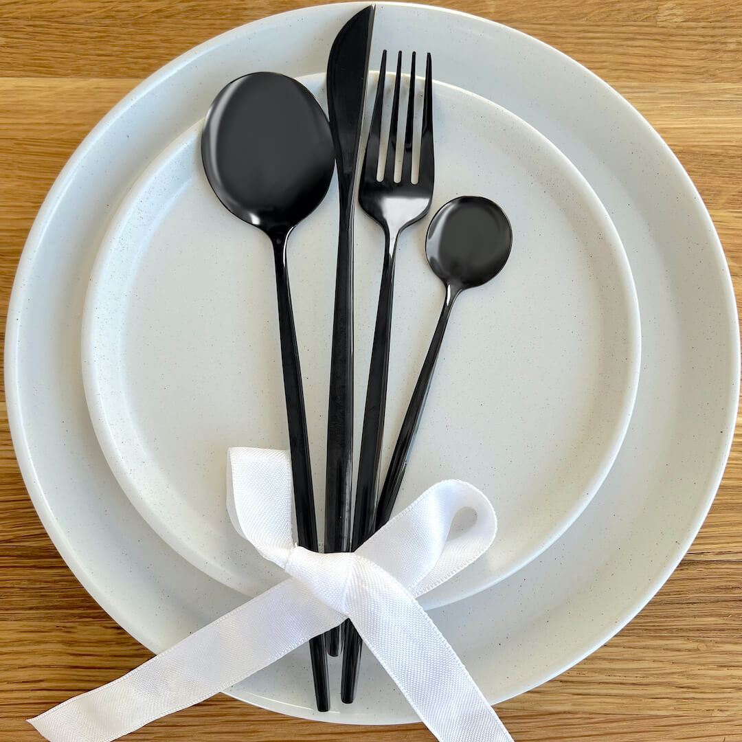 Minimalist Stainless Steel Slim Tapered Flatware Set