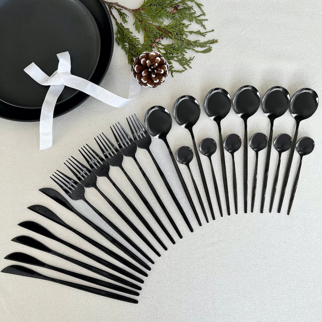 Minimalist Stainless Steel Slim Tapered Flatware Set