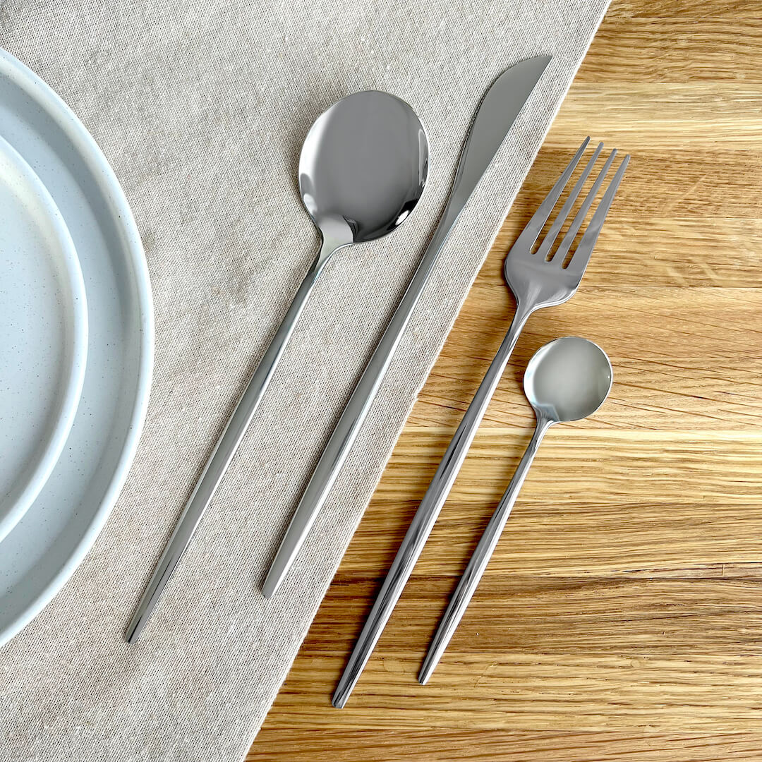 Stainless Steel Minimalist Mirror-Polished Flatware Set