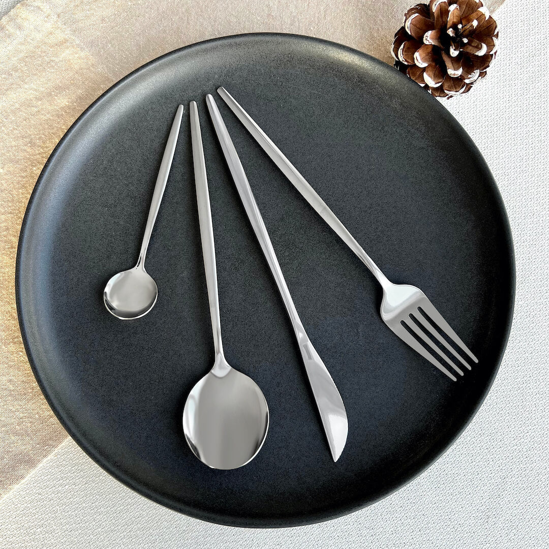 Stainless Steel Minimalist Mirror-Polished Flatware Set