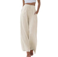 Women's Set - Sleeveless Top & Wide Pants - Breathable Linen Blend - Comfortable Loose Fit