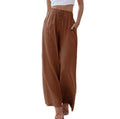 Women's Set - Sleeveless Top & Wide Pants - Breathable Linen Blend - Comfortable Loose Fit