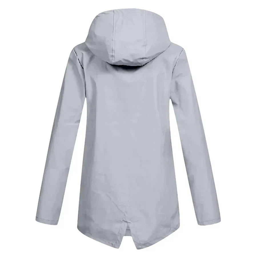 Women's Raincoat - Waterproof with Hood - Zipper & Front Pockets - Comfortable Fit