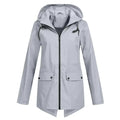 Women's Raincoat - Waterproof with Hood - Zipper & Front Pockets - Comfortable Fit