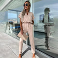 Women's Jumpsuit - Elegant Design - Short Sleeve - Elastic Waist - Comfortable Fit